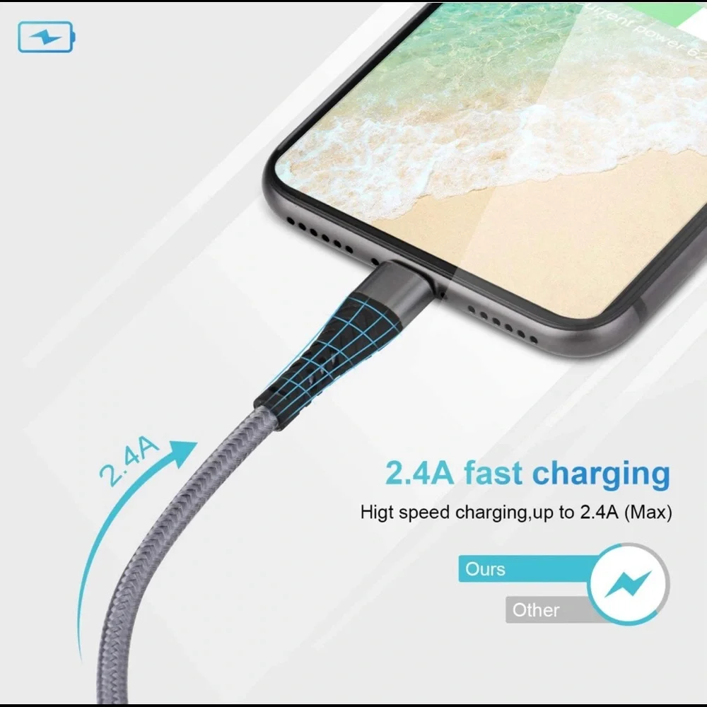 4Pack【Apple MFi Certified 】iPhone Charger Cord, Lightning Cable 10ft (Brand New)